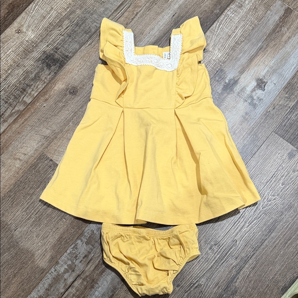 Janie and Jack Yellow Dress with White Lace